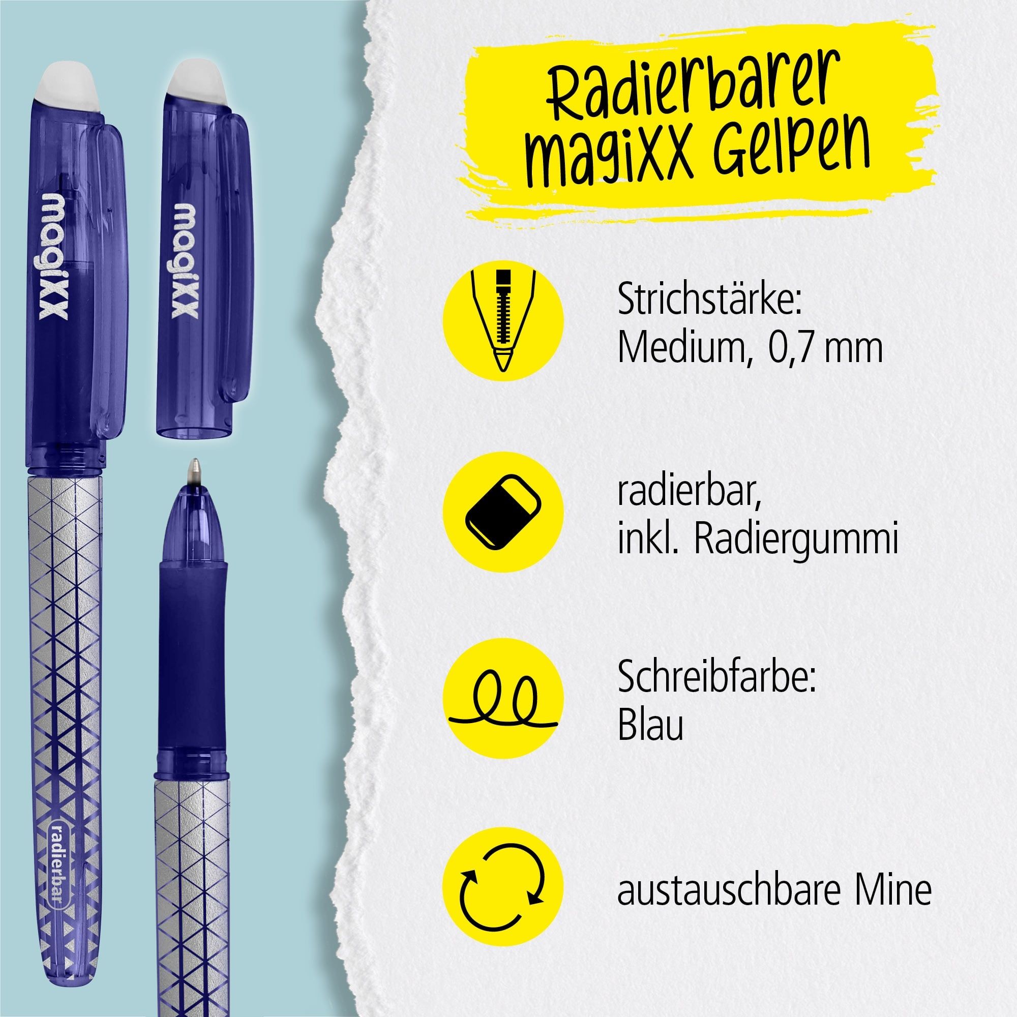Radierbarer Gelschreiber ONLINE magiXX Classic Blue