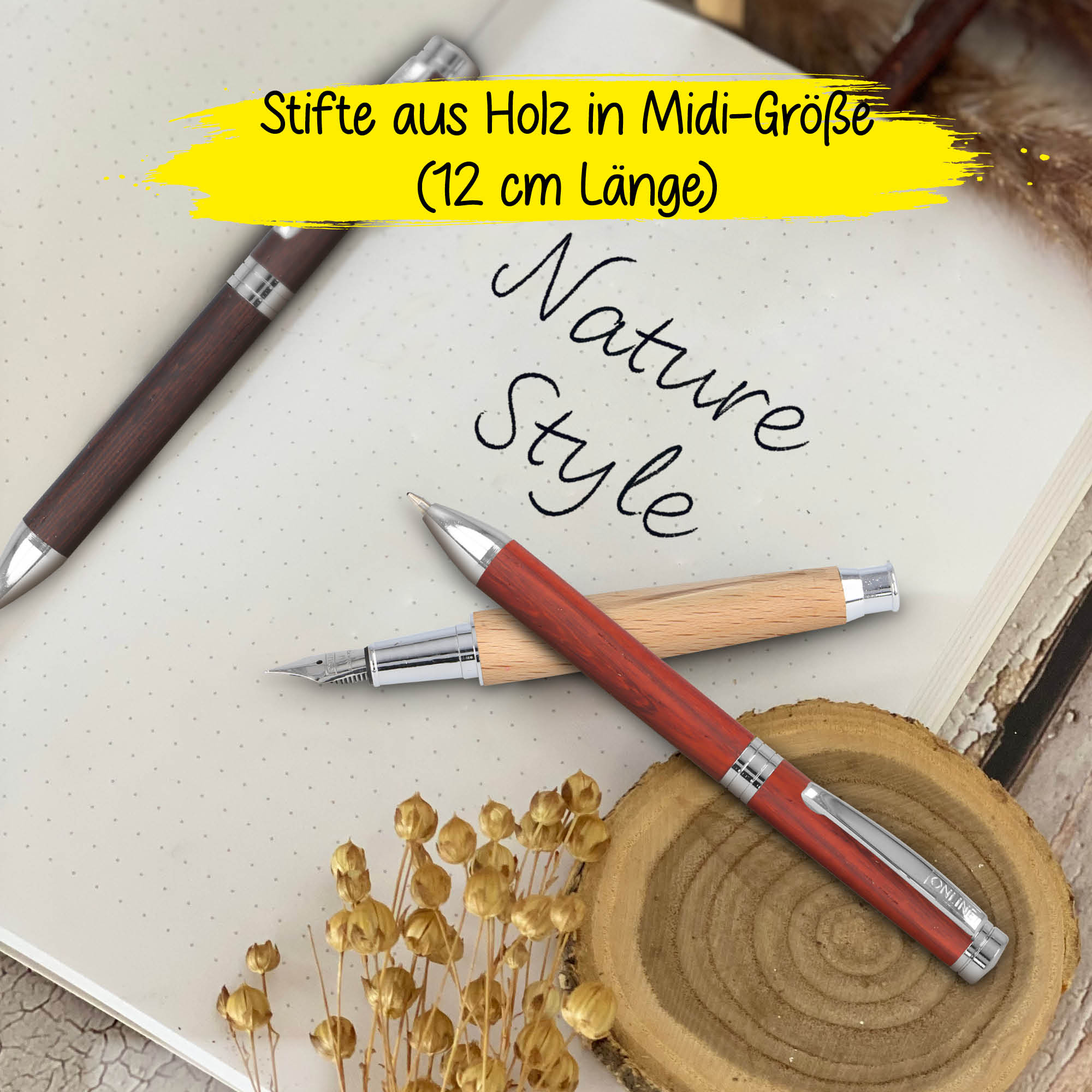 Stifte aus Holz in Midi-Größe